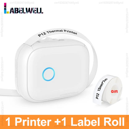 P12 Thermal Label Printer Similar as D11 D110 D101 Marklife P12 Mini Label Maker Handheld Label Machine with Adhesive Label T