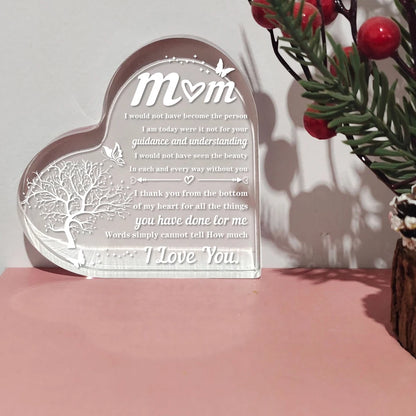 heart transparent Acrylic ornaments decorations gift for my mom birthday present from family souvenir for my mother gift X075