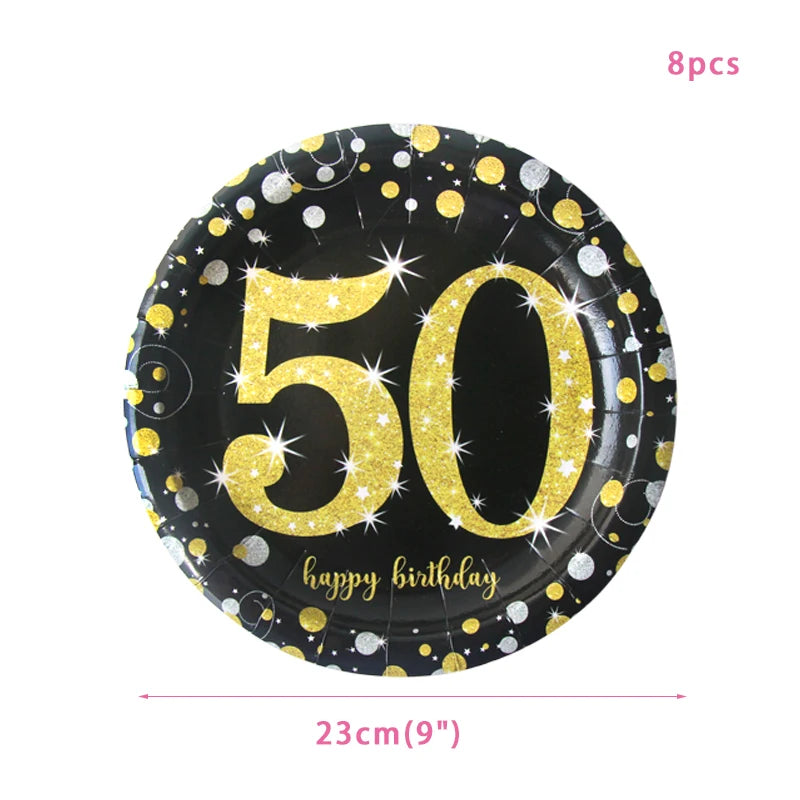 30th 40th 50th 60th birthday decorations Number Balloons Birthday Hanging Banner Flags for Adult 30th Anniversary Supplies - 