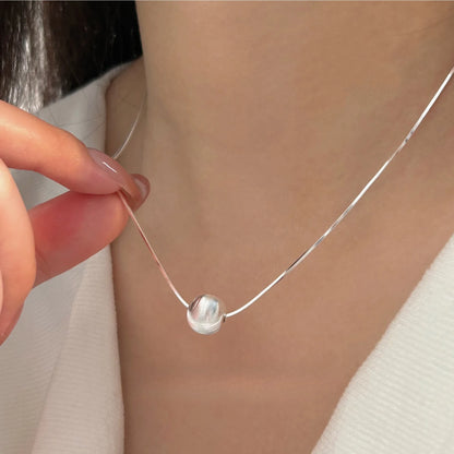925 Sterling Silver Necklace Bead Pendant Simple for Women Wedding Engagement Jewelry Fashion Classics Gift Party