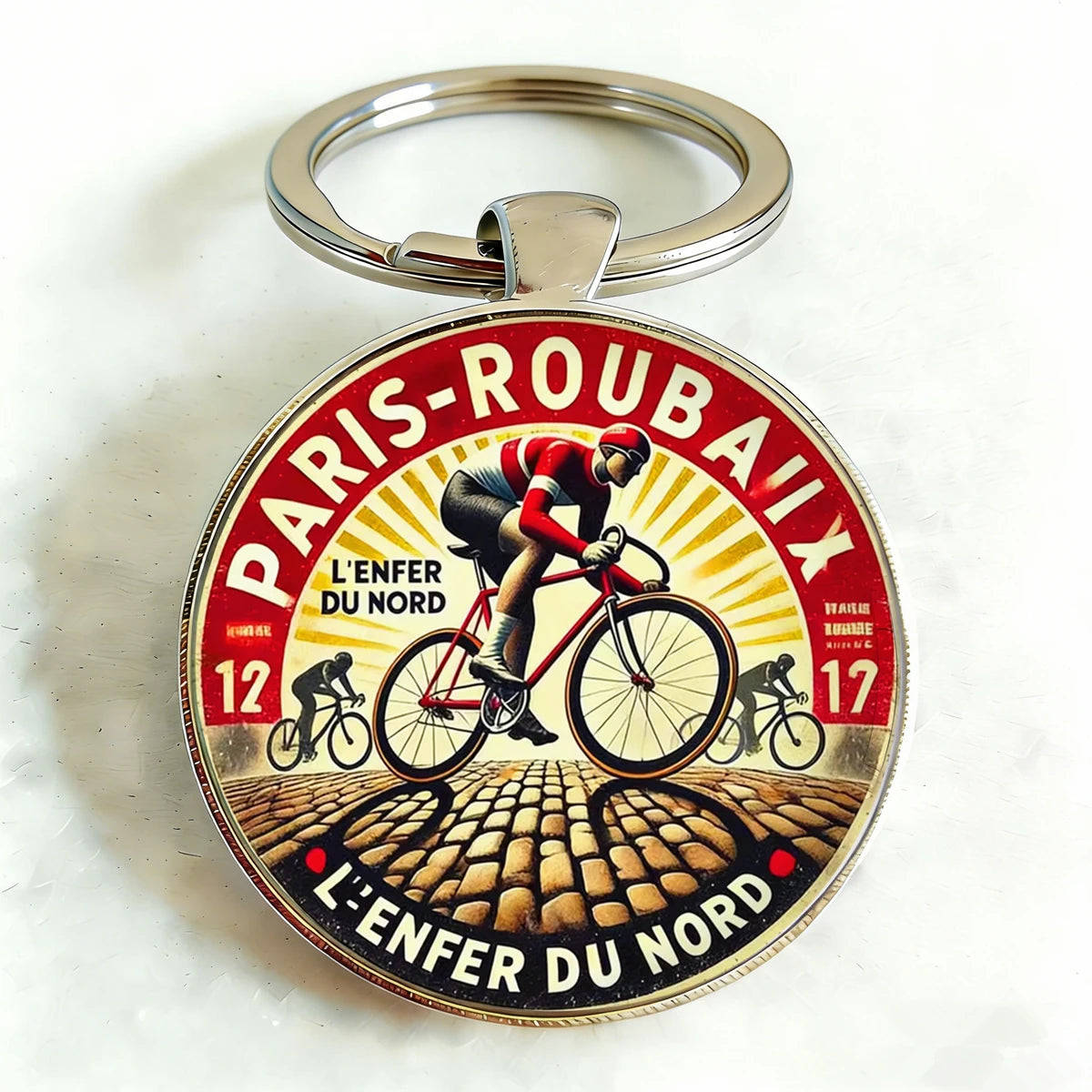1pc Retro Bicycle Keychain Father's Day Cycling Gift for Dad Biker Bike Charm Bicycle Enthusiasts Riders Tour De France Souve