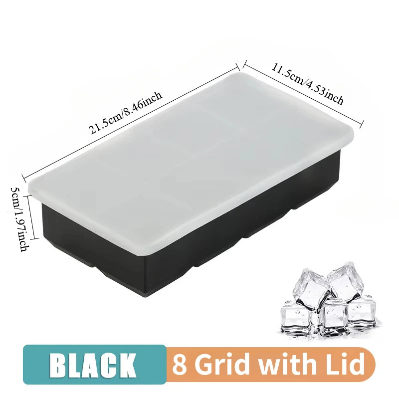 4/6/8/15Grids Silicone Ice Cube Molds Spherical Ice Molds Reusable Whiskey Ice Cube Molds Cocktail Freezer DIY Homemade Barwa