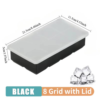 4/6/8/15Grids Silicone Ice Cube Molds Spherical Ice Molds Reusable Whiskey Ice Cube Molds Cocktail Freezer DIY Homemade Barwa