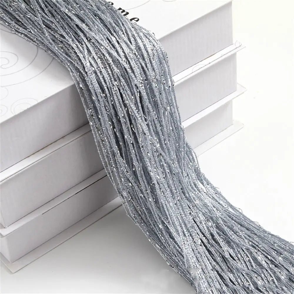 2M*1M String Curtain Panels Door Fly Screen Hanging Beaded Curtains Room Divider Net - silver