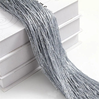 2M*1M String Curtain Panels Door Fly Screen Hanging Beaded Curtains Room Divider Net - silver