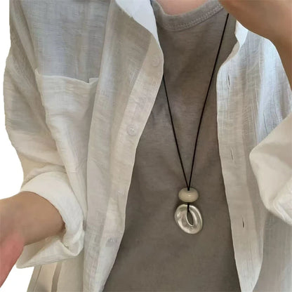 Irregular Pendant Jewelry for Women Exquisite Simple Rope Chain Long Necklace Adjustable Casual Versatile Accessories Gifts