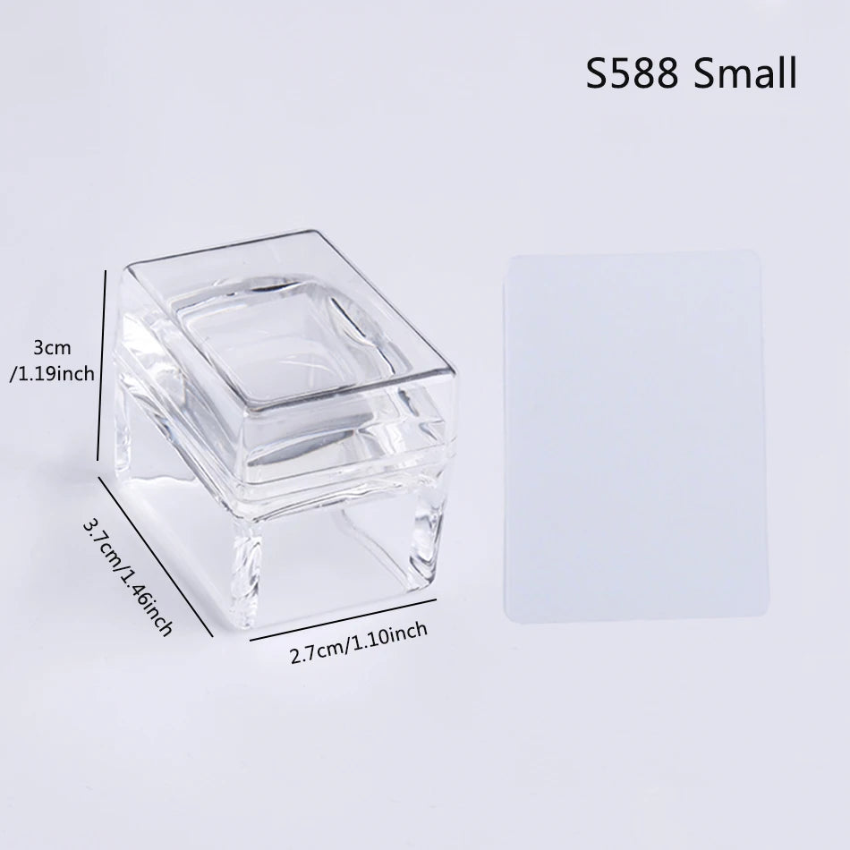 1pc Transparent Silicone Nail Art Stamping Kit French Design For Manicure Plate Stamp Polish Seal Two Side Stamper Scraper To