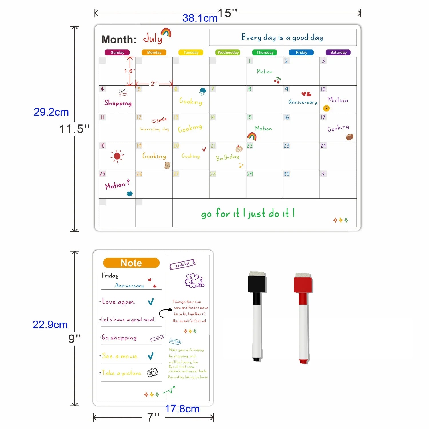 Magnetic Calendar For Fridge Monthly Weekly Planner Calendar Table Dry Erase Whiteboard With Pen Fridge Sticker Message Board