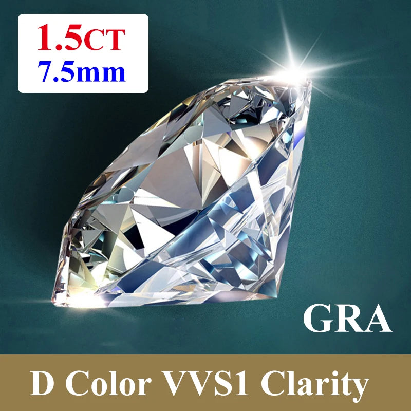 [ Full Size 0.7mm-20mm ] 1CT Small Size Loose Moissanites Stones D Color VVS1 Gemstone Lab Grown Moissanite Diamonds - 1.5ct-