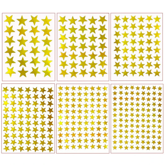 10 Sheets/bag Gold Star Sticker Stamping Five Pointed Star Sticker Children's Reward Sticker Teacher Praise Label