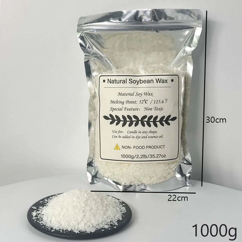 500g/1kg Natural Soy Wax Flake DIY Candle Making Supplies Scented Candle Raw Material Smokeless Candles Wicks Making Crafts -