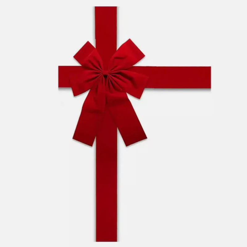 40X30Cm Xmas Big Red Bow Hanging Door Bow Ribbon Wedding Christmas Holiday Front Door Party Home Decorations New Year Diy Sup