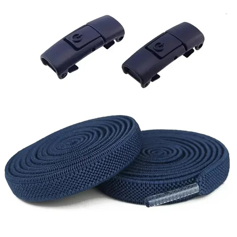 8MM No Tie Shoe Laces Press Lock Shoelaces Without Ties Elastic Laces Sneaker Kids Adult Widened Flat Shoelace for Shoes