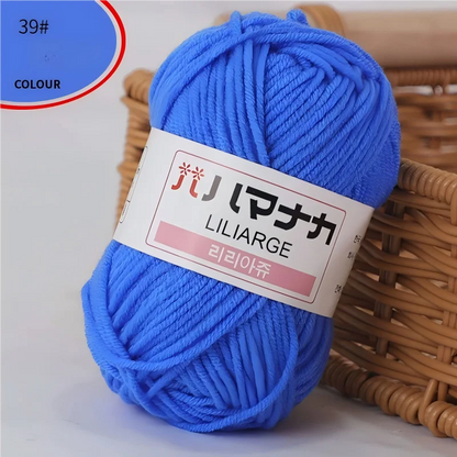 DIY Baby Milk Sweet Soft Cotton Knitting Wool Yarn Thick Fiber Velvet Yarn Hand Knitting Wool Crochet Yarn for DIY Sweater - 