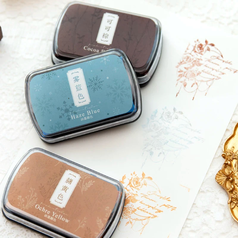 6 Colors Vintage Style Handmade DIY Craft Oil Based Ink Pad for Fabric Wood Paper Scrapbooking Ink pad Finger Painting