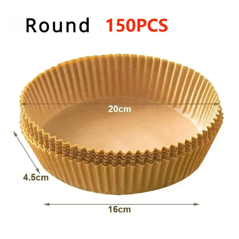 100 Air Friyer Liners Paper Square Round Parchment Disposable Paper Liner for Air Fryer Roasting Non-Stick Baking Accessories
