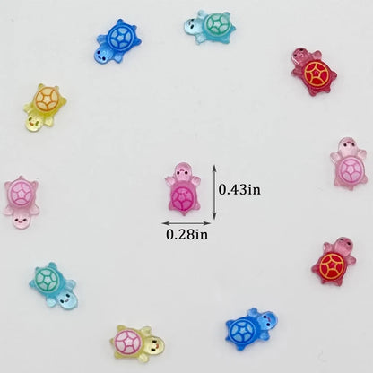100pcs Glow in The Dark Resin Turtle Figurines | Cute Miniatures for Fairy Garden, Micro Landscape, Dollhouse Decor Crafts