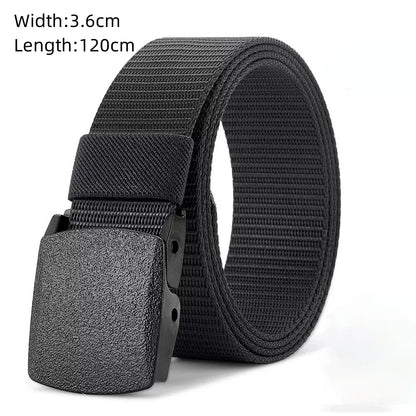 Men's Belt Outdoor Hunting Tactics Belt Multi functional Buckle Nylon Belt Marine Corps Canvas Belt - Black-YD392