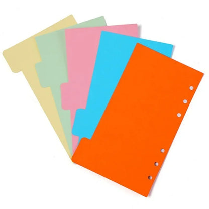 5Pcs/set Binder Index Divider Pages for Loose-leaf Notebook Scrapbook Index Tabs Planner Index Page Bookmark A5 A6