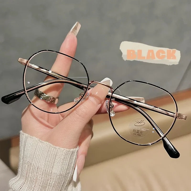 Luxury Myopia Glasses Classic Vintage Anti-blue Light Eyeglasses Women Men Minus Diopter Eyewear Prescription with 0 -0.5To -