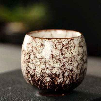 Japanese Style Ceramic Tea Cup Kiln Transformation Espresso Cup Porcelain Kung Fu Teacup Pottery Coffee Mug Wine Drinkware - 