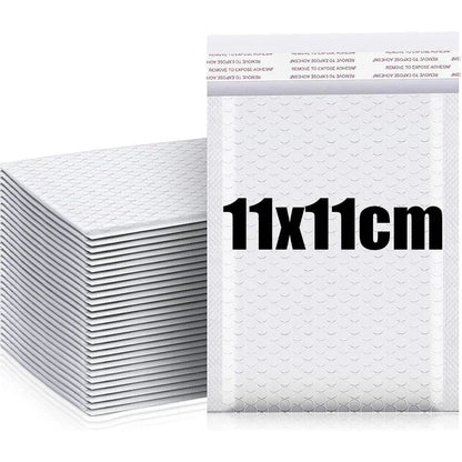 White Self-Sealing Bubble Envelopes Bag Waterproof Mailers Shipping Envelope Pouch Packaging Bags Storage Organizer - 11x11cm