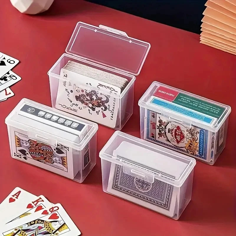 1/3pcs Playing Card Box, Clear Deck Case, Two Poker Images Can Be Placed (NO Cards) Christmas, Halloween, Thanksgiving Gift P