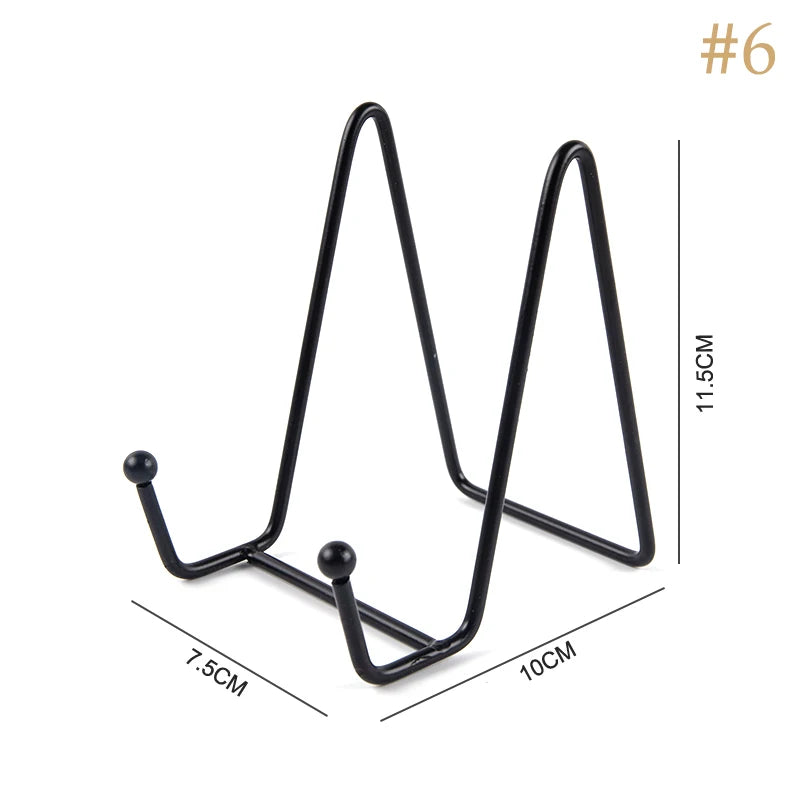 1pc Plate Display Stand Picture Easel Metal Plate Stands Holder Display Pictures Frame Photo Decorative Plate Dish Tabletop A