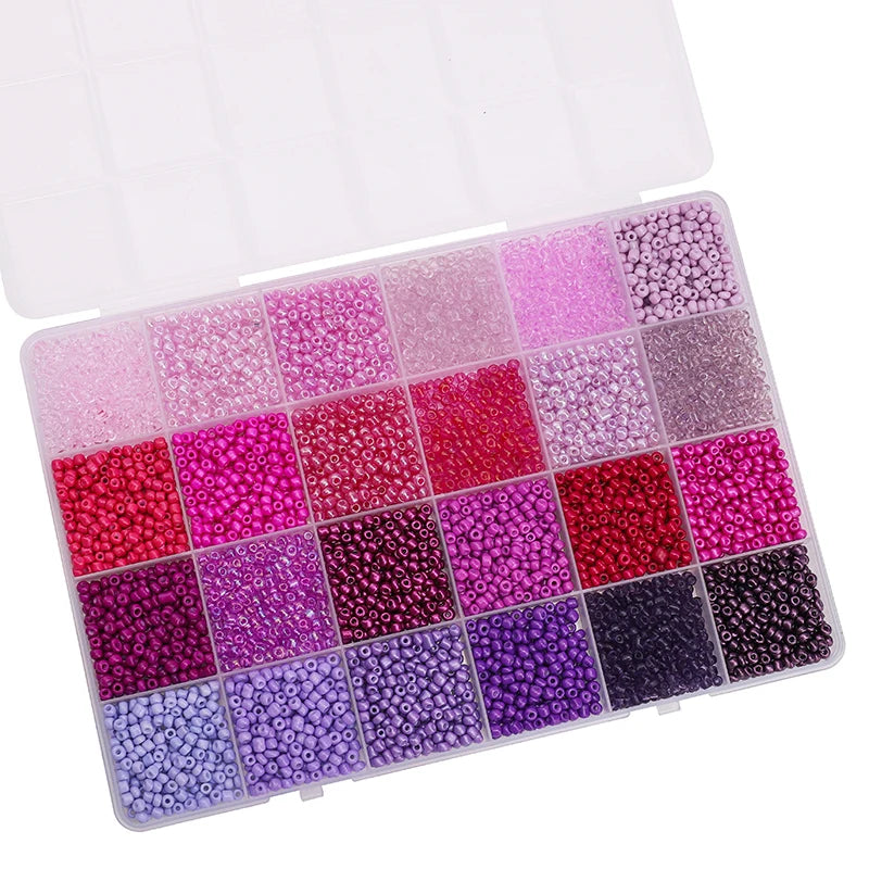 About 5200Pcs24 Grid Rice Bead Box Handmade DIY Jewelry Bracelet Earrings Kandi Jewelry Accessories Materials