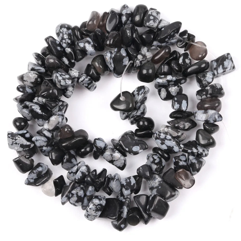 Natural Stone Chips Beads 3-5-8-12mm Irregular Gravel Beads For Jewelry Making Freeform Beads Diy Necklace Bracelet 15'' - Bl