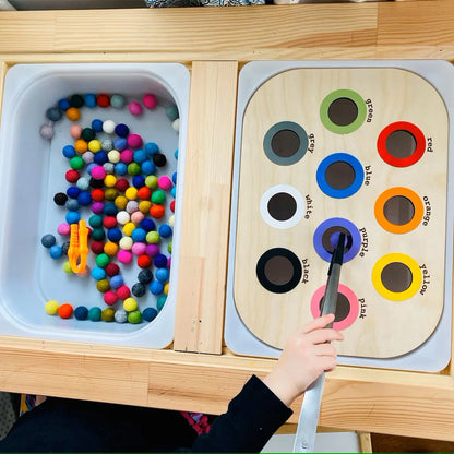 Children's Sensory Tray Table Color Hairball Game Wooden Tile Montessori Early Education Toys Kids Toys Educational Accessori