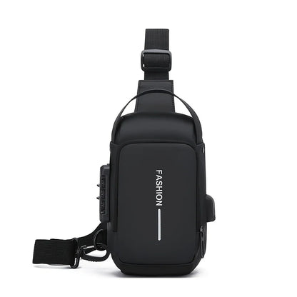 Durable Oxford Fabric Men's Sling Bag - Stylish Motorcycle Crossbody Chest Pack with Phone Pocket, Zip Closure for Daily Comm