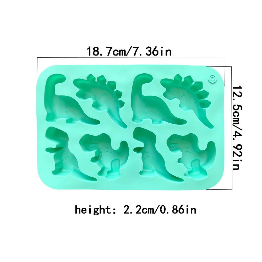 1pc 8-cavity silicone mold 3D dinosaur shaped chocolate candy, pudding, cookies, mold making, cake baking utensils