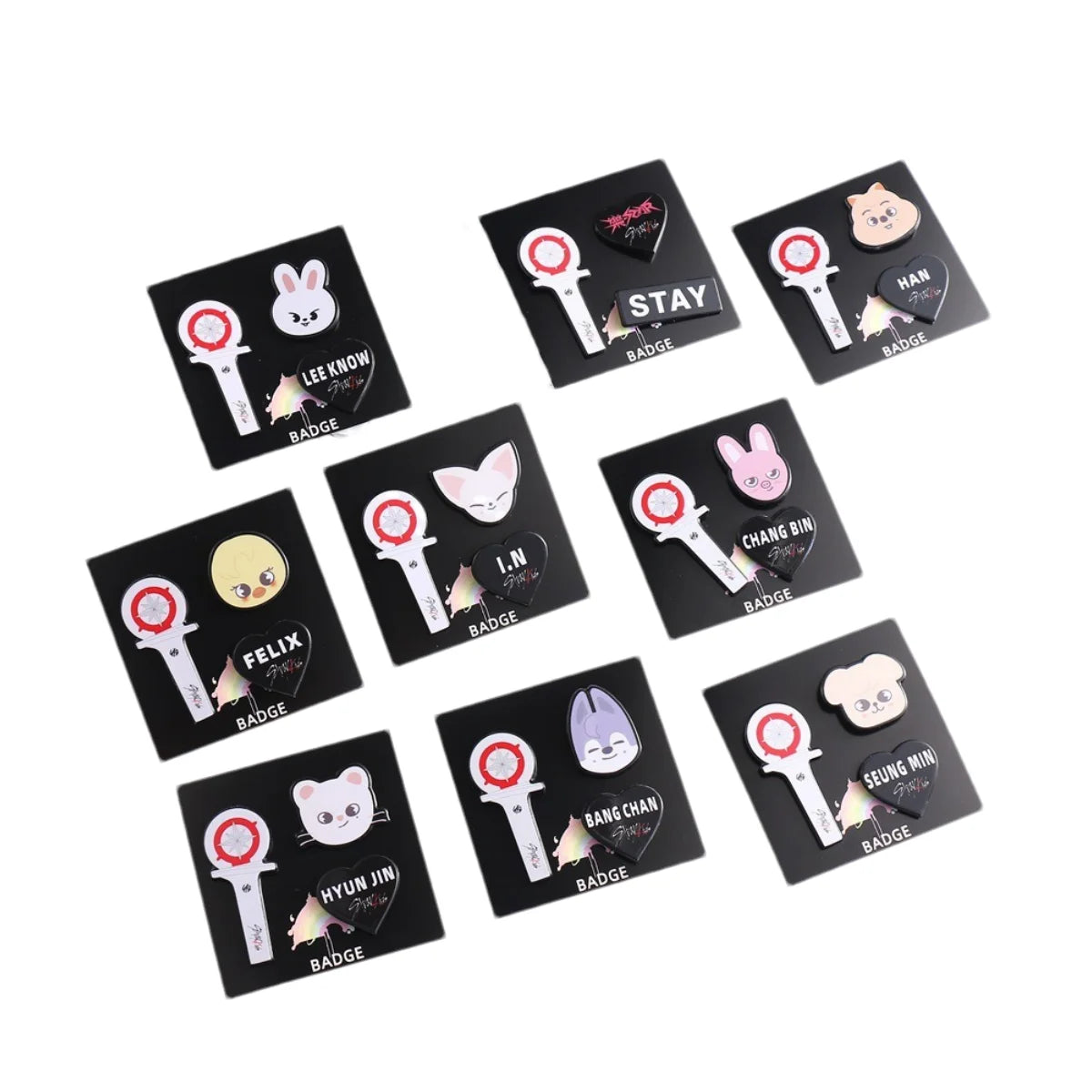 Stray kids mini brooch decoration accessories three piece set SKZOO mini animal bag clothing personalized decoration brooch -