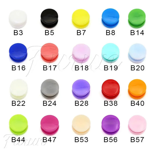 100sets Multiple Colors Plastic Snap Buttons Round Press Stud Fasteners for Baby Clothes Garment Accessories DIY Craft 20Colo
