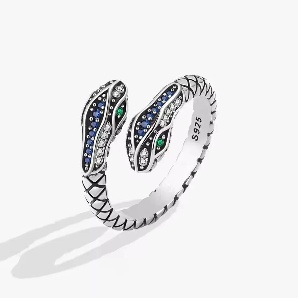 VENTFILLE 925 Sterling Silve Flower Ring for Women Gift Hollow Out Design Retro Hip Hop Versatile Jewelry Party Gift - FFMM01