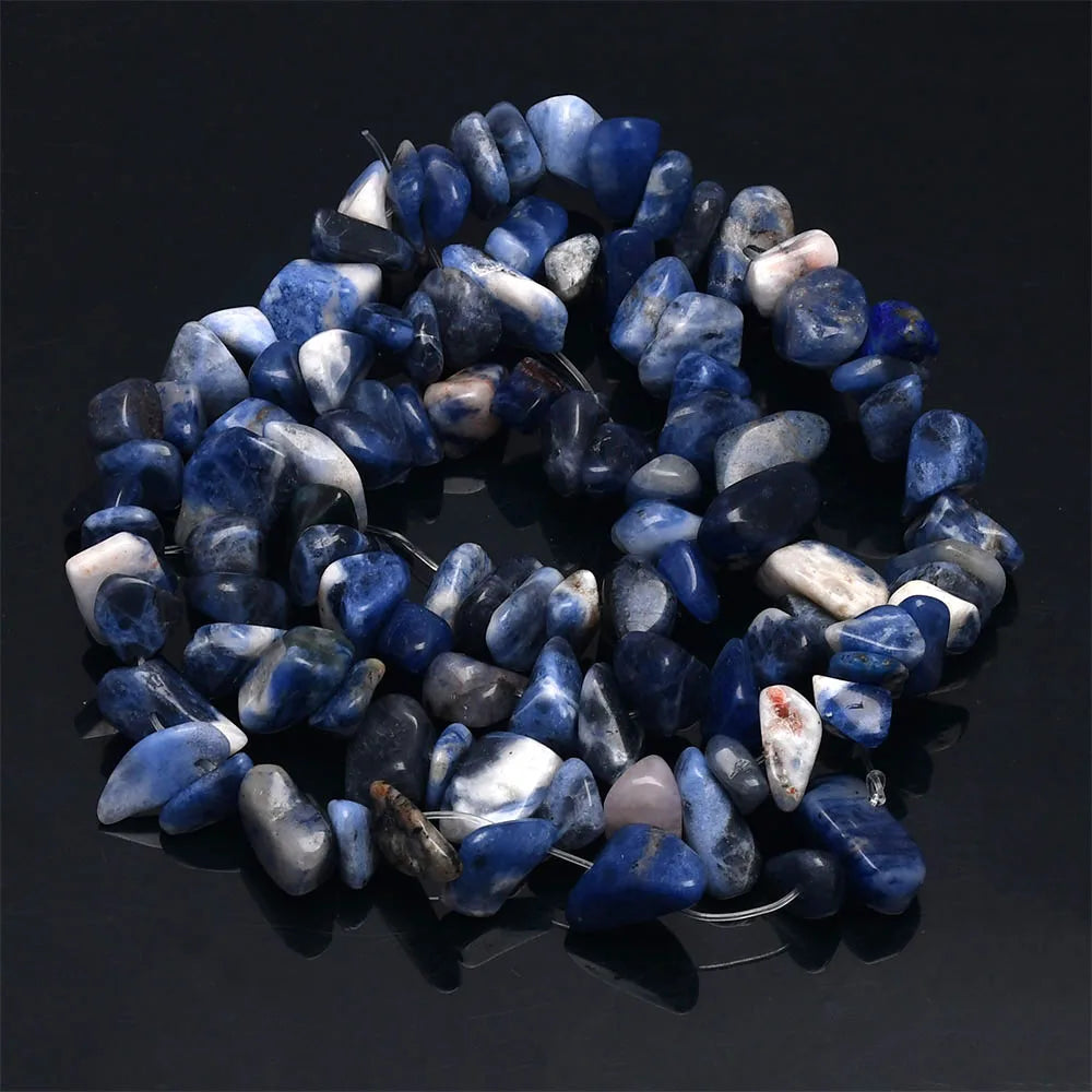 16 inch Natural Stone Beads Chips Beads 5-8mm Irregular Crystal Agate Gravel Beads Diy Bracelet For Jewelly HK058 - Blue-vein