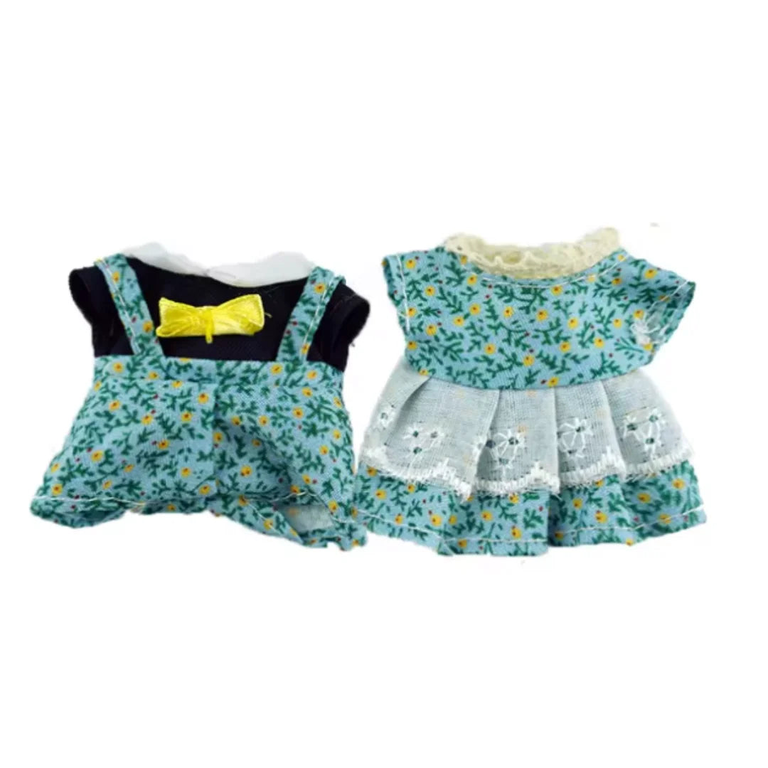 Dress Dollhouse Accessories 1:12 Forest Animal Family Clothes Fashion Daily Wear Casual Outfits Vest Shirt Skirt Pants for Do