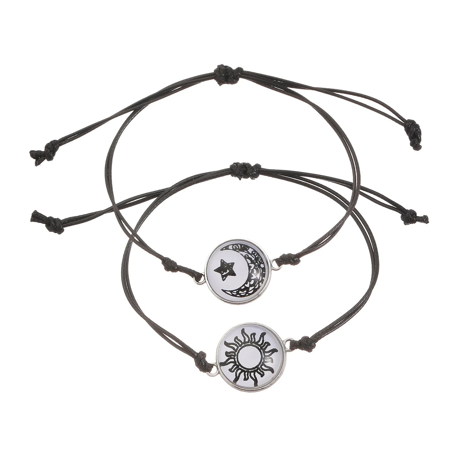 Romantic Luminous Sun Moon Couple Bracelets for Women Men Handmade Braided Rope Matching Bracelet Charms Lover Jewelry Gifts 