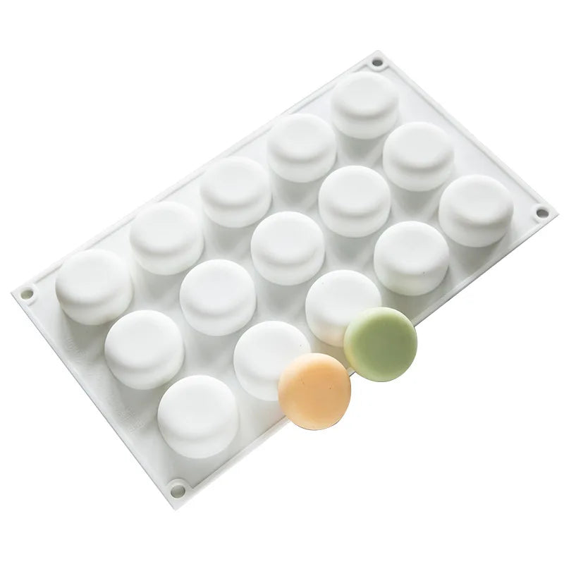 15 Cavity Round Soap Mold Silicone Molds for Soap Making 3D Handmade Soap Forms Soap Silicon Molds