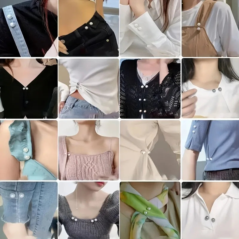 9pcs 3-Color Anti-Show Clothes Pin Waist Buttons Versatile Decorative Pins for Shirts Dresses Blouses Plastic, Pins for Cloth
