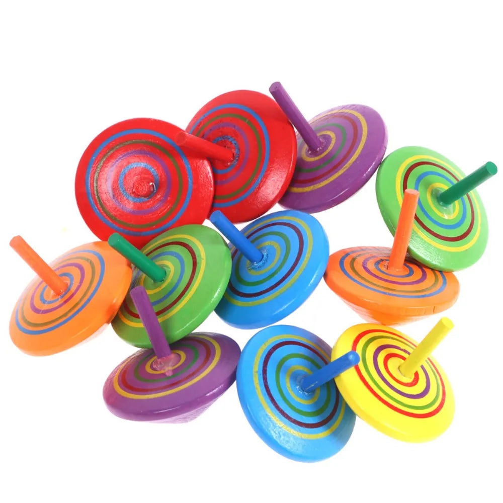 10-30Pcs Fun Wooden Spinning Tops for Children’s Party Gifts, Birthday Carnival Gift Souvenirs, Back-to-school Classroom Rewa