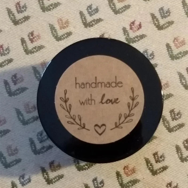 100-500pcs 1inch Vintage Kraft Paper Handmade With Love Stickers for Package Thank You Stationery Adhesive Labels Baking Seal