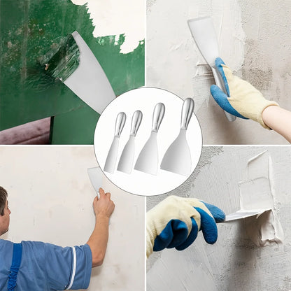 Premium Polished All-Stainless Steel Scraper Tool for Drywall Finishing,Professional Grade Putty Blade for Scraping Paint