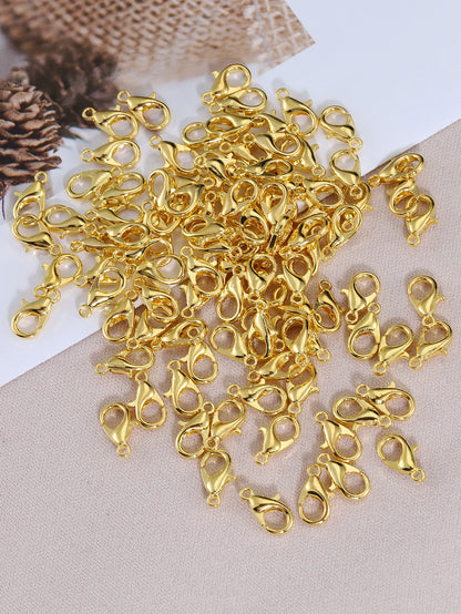 100pcs 10/12mm Alloy Lobster Clasps for DIY Handmade Chain Necklace Bracelets Pendants Jewelry Making Accessories