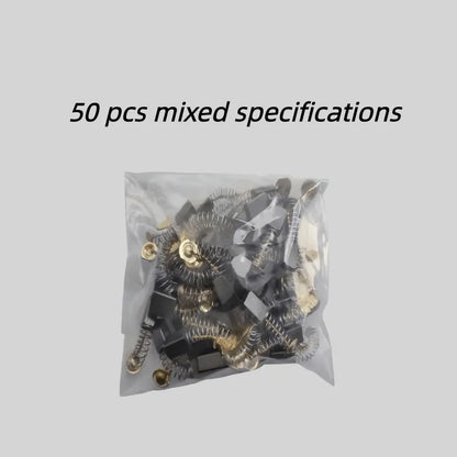 50pcs Heavy-Duty Carbon Brush with Metal Bases - for Drills, Sanders, Grinders, Motors - Durable Motor Repair Parts Kit - 50p
