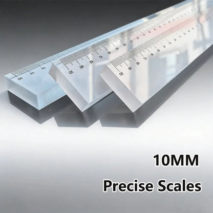 Multi-Function Paperweight Ruler - 50cm Thick Acrylic Cutting Grid for Graphic Design, Calligraphy & Craft