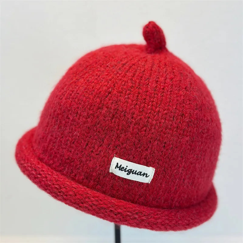 2025 Women's Winter Beanies Turned-up Brim Knitted Woolly Hat Keep Head Warm Knitted Cap Minimalist Style Fashion Accessories