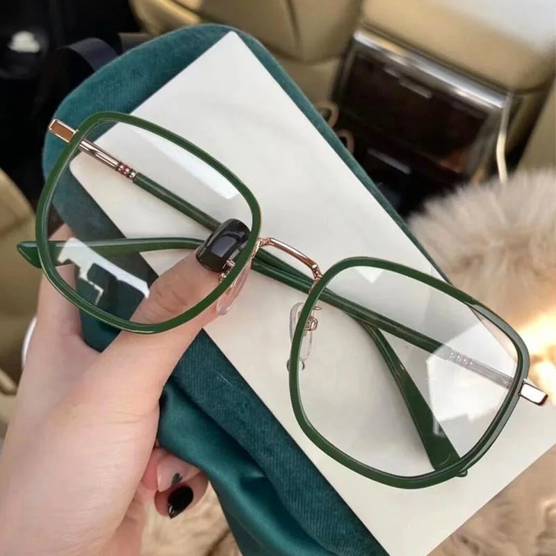 Men And Women Retro Fashion Square Anti Blue Light Computer Glasses Reading And Playing Games To Protect Eyes 2023 - green