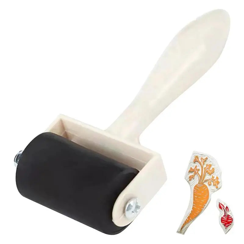 Rubber Roller Wooden Handle Printmaking Roller Paint Brush Ink Eraser Art Craft Painting Tool Printmaking Tool Small Rubber R